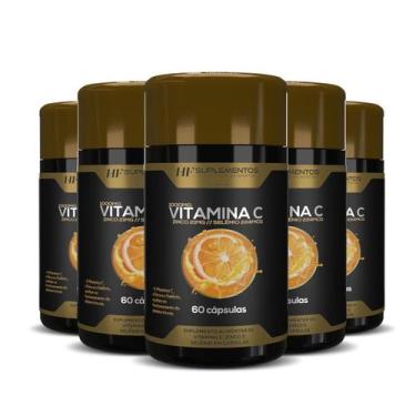 Imagem de 5X Vitamina C Premium 60 Caps Hf Suplementos