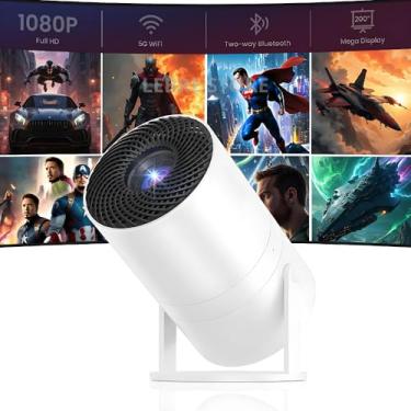 Imagem de Projetor Portátil 4K Full HD, Wifi e Bluetooth, Android e Aplicativos, Netflix, Prime, YouTube, Fire TV, Espelhamento de Tela, Caixa de Som Integrada, Resolução Ultra HD, Som e Imagem, Ajuste de Foco
