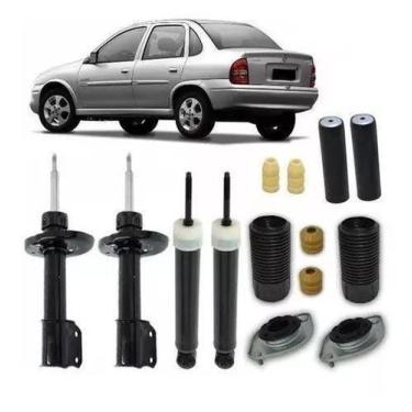 Imagem de 4 Amortecedor+ 4 Kit Suspensão Corsa Classic 2008 - Millenium