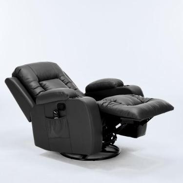 Imagem de Cadeira com Massagem Poltrona do Papai Giratória Reclinável Manual Aus