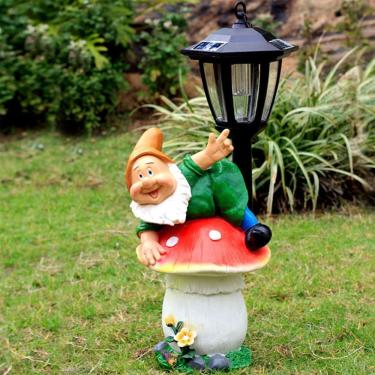 Imagem de Estátua Garde Solar Gome, Luzes Solares Externas Fuy Gomes Figuries Oramets, Car Pait Frp Weatherproof, Giat Smurf Law Decor, E