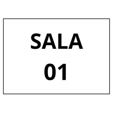 Imagem de placa sinalização 1/2 oficio sala 01 mdf branco - trova