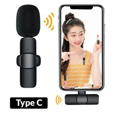 Imagem de Microfone De Lapela Bluetooth Celular Tipo C Sem Fio