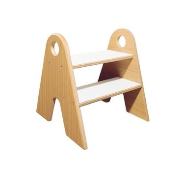Imagem de Banquinho Escadinha Para Criança 2 Degrau Montessoriana - Multiflex