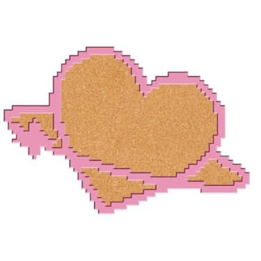 Imagem de CRASPIRE Placa de cortiça com alfinetes de coração, 29 x 20 cm, moldura para exibição de boletim, crachá, sela de madeira, marrom, montagem na parede, broche de memória, alfinete, lapela