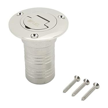 Imagem de Concurso de barco enchimento de aço inoxidável espelho polido sem chave tampa marinha grau à prova de ferrugem preenchimento de deck para iates barcos caravanos materia (COMBUSTÍVEL)