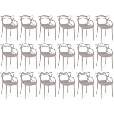 Imagem de Kit 18 Cadeiras de Jantar Allegra Prática Empilhável - Fendi - Magazin