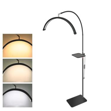 Imagem de Yunseity Luz de Beleza de Lâmpada de Piso de 36W LED, Luz de Cílios de Meia Lua para Extensões de Cílios Pregos, 3200-5600k, 10 Níveis de Brilho, Bandeja (Plugue nos EUA)