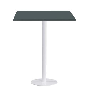 Imagem de Mesa Pisa Beta Bistrô Fratini 107,50cm (A) Disco Redondo Branco Tampo MDP Quadrado Noce Nat 80cm (L)