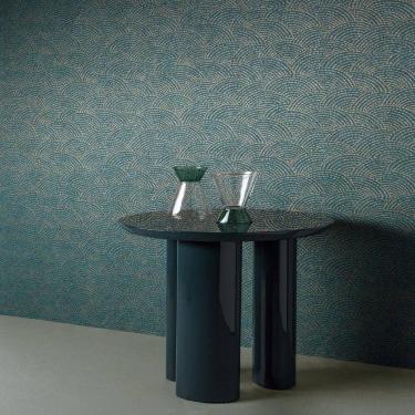 Imagem de Papel De Parede Belize Geométrico Azul E Dourado Bz3304