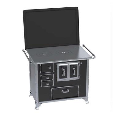 Imagem de Fogão a Lenha N° 02 Sec XVIII GII Preto Gab. Chapa Ferro Fundido Saída Direita C/ Tampa - Venax