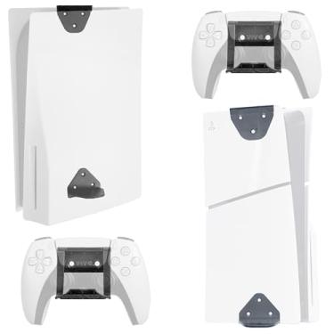 Imagem de VIVO 2-in-1 Wall and Under Desk Mount Bracket Designed for PS5 and PS5 Slim Gaming Console, PlayStation 5 Standard and Digital Edition, Vertical Wall Display, 2 Controller Mounts, Black, MOUNT-PS5C