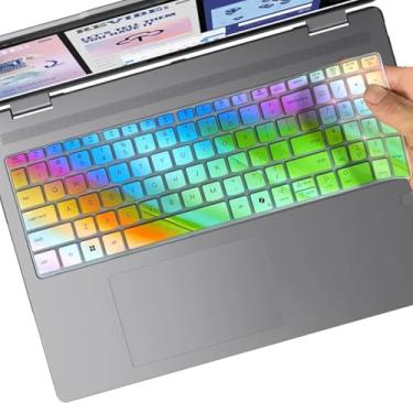 Imagem de Capa de teclado colorida para Lenovo Yoga 7/7i 2025, 16ILL10 16AKP10 40,6 cm, IdeaPad Slim 3/3i/3X 15 40.6 cm 15IRU10 15AHP10 15IRH10 15Q8X10 16ARP10 16ARP10 16ARP10 166ARP1666 IRH10 IdeaPad Slim 5/5i