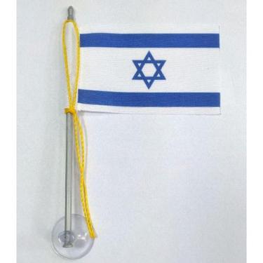 Imagem de Mini Bandeira Israel Com Ventosa Poliéster (5,5Cm X 8,5Cm) - Sp Bandei
