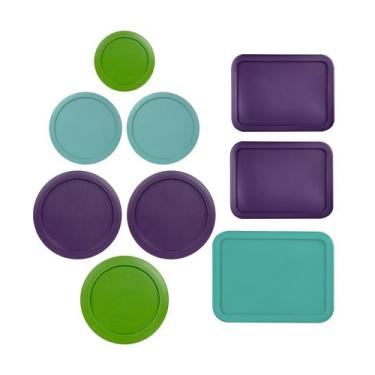 Imagem de Tampas de reposição para recipientes Pyrex, 1-7 xícaras, conjunto de 9