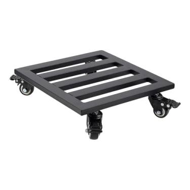 Imagem de IEUDNS Carrinho grande para vasos de plantas, quadrado de metal com rodízios, suporte para vasos de plantas, para pátio interno e externo, 30cm