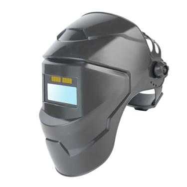 Imagem de harayaa Capacete de soldagem com escurecimento automático, máscara de soldador, acessórios de proteção, equipamento respirável, ângulo ajustável, capa, Claro
