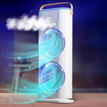 Imagem de Ventilador Torre Usb Potente Duplo Mesa Melhor Climatizador