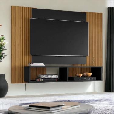 Imagem de Painel Para Tvs 42 Navi Preto Fosco Ripado Bechara