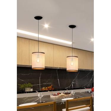 Imagem de Kit 2 Pendentes Tela Sintética Modernos Para Cozinha E Sala (Tela Sintetico)