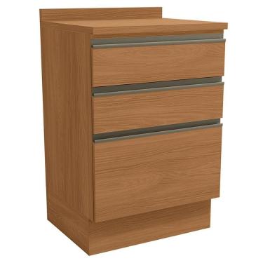 Imagem de Balcao Com Tampo 3 Gavetas 60 Cm Maxxi G743 Kappesberg Canela