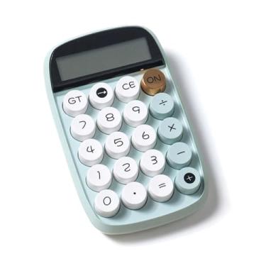 Imagem de Calculadora de interruptor mecânico com tela LCD grande de 10 dígitos, calculadora básica com botão grande, almofada antiderrapante, cálculo preciso para mesa de escritório, casa, escola - verde