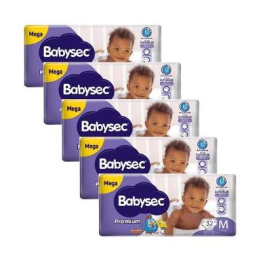 Imagem de Kit 5 Fraldas Babysec Galinha Pintadinha Premium Mega M com 32 unidade