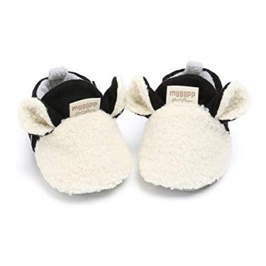 Imagem de Sapatilhas para bebês meninos e meninas da CoKate de pelúcia macia com urso de pata e botas de animais infantis para berço, sapatos de inverno para casa, 01#white, 6-12 Months Infant