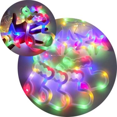 Imagem de Pisca Cascata Meia Bota Natal 95 LEDs Colorido 3M 110v-220v