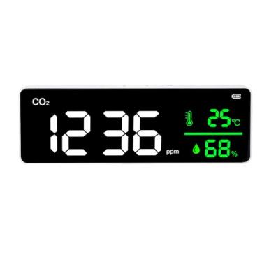Imagem de WALFRONT Monitor de CO2 Detector de Umidade de Temperatura Interno 3 Em 1 Testador de Qualidade do Ar Detector de Dióxido de Carbono Montado na Parede