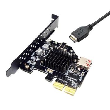 Imagem de xiwai Tomada de painel frontal USB 3.1 USB 2.0 para cartão adaptador PCI-E Express para placa-mãe preto