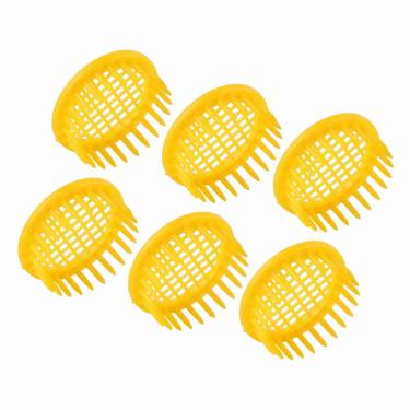 Imagem de WQAPVHBG Gaiola multifuncional para abelhas, 6 peças, gaiolas de abelhas ABS para abelhas, caixa de criação de abelhas rainha amarela de 4,7 cm como acessórios práticos para apicultores profissionais
