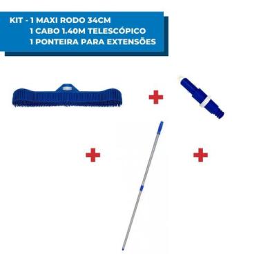 Imagem de Vassoura Rodo Inteligente Maxi Rodo com Cabo 140cm Alumínio - Bralimpi