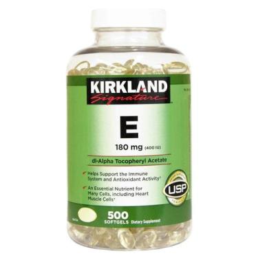Imagem de Suplemento Kirkland Signature Vitamina E 180 mg 500 cápsulas gelatinos