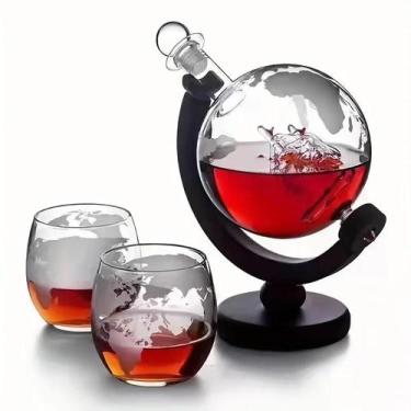 Imagem de Conjunto De Decanter De Uísque Em Forma De Globo, Carafe Sem Chumbo Co