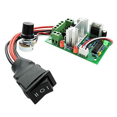 Imagem de Milageto 6-30 V DC 10A/200 W PWM controle de velocidade do motor ajustável DC escova controlador de velocidade interruptor de inversão