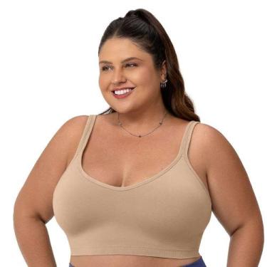 Imagem de Sutiã Comfort Duplo com Bojo sem Costura Plus Size Bege Zee Rucci, 48