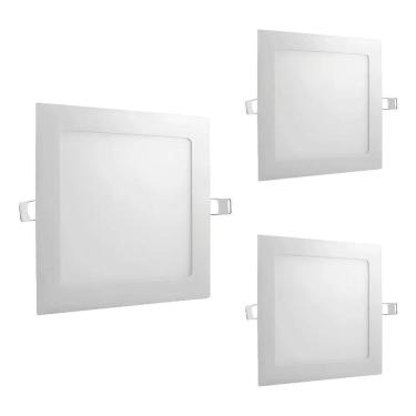 Imagem de 2X Kit 3 Painel Plafon Led 18W Quadrado Embutir Biv 4000K 22