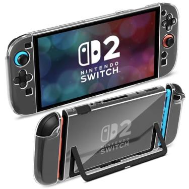 Imagem de LioCam Dockable Clear Case for Nintendo Switch 2 (2025) – Slim Fit Protective Cover with Soft TPU Grip & Hard PC Back – Shockproof, Anti-Scratch, Split Design for Joy-Cons