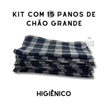 Imagem de Kit 15 Sacos Alvejados Xadrez Neves Pano De Chão 40Cm X 65Cm