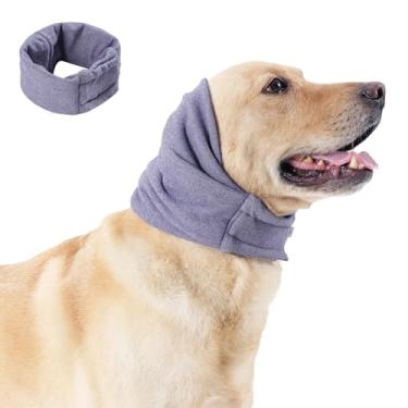 Imagem de Capa de orelha de cachorro, moletom com capuz confortável para ansiedade, protetores de ouvido ajustáveis para proteção de ruído, roxo M