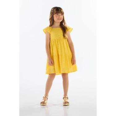 Imagem de Vestido em Laise Infantil Quimby, Amarelo, 14