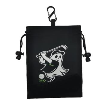 Imagem de HotTopStar Bolsa de Valores de Golfe com Cordões Bolsa de Camiseta de Golfe Impermeável Nylon para Homens e Mulheres (Preto e Branco)