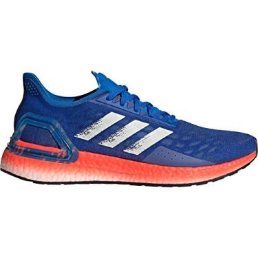 Imagem de adidas Tênis de corrida masculino Ultraboost Personal Best, Azul glória/branco/vermelho solar, 14