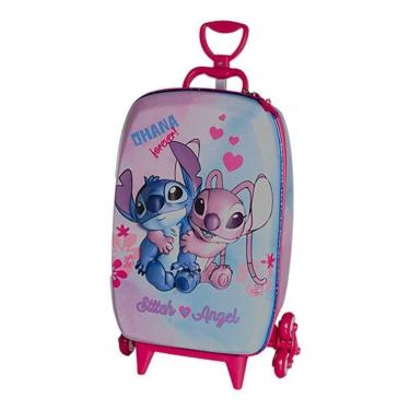 Imagem de Mala De Viagem Infantil Com Rodinha Stitch E Angel 3d