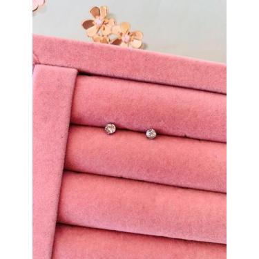 Imagem de Brincos Aço inox inoxidável ponto de luz segundo furo - Dondocas.Bijus