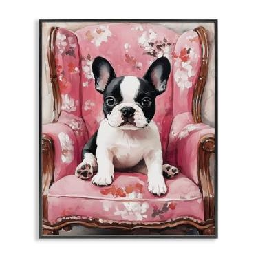 Imagem de Stupell Industries Sweetest Dog Frenchie Arte giclée emoldurada preta, design por Annabelle Hall, 76 x 61 cm