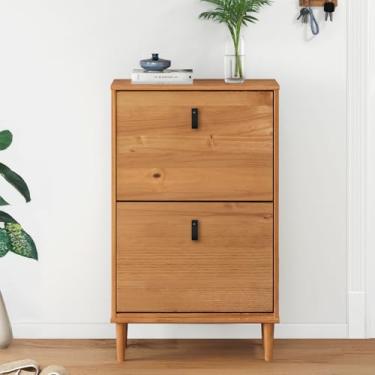 Imagem de IDIMEX Sapateira Estreita Organizadora Madeira Mikka Compacta Tênis 44 Freijó