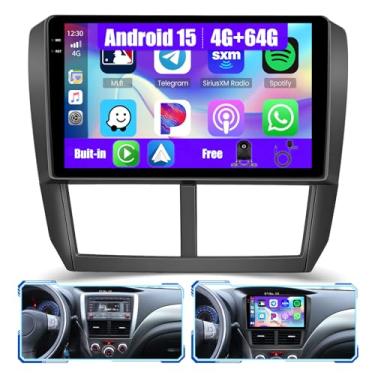 Imagem de Inefala [4G + 64G] Rádio veicular Android 15 para Subaru Forester Impreza WRX 2008-2012 com carplay sem fio/Android Auto, tela sensível ao toque HD de 9 polegadas, estéreo automotivo com GPS