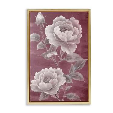 Imagem de Stupell Industries Chambermaid Rose Blossoms Gold Framed Floater Canvas Wall Art, design por Annabelle Hall, 25 x 17